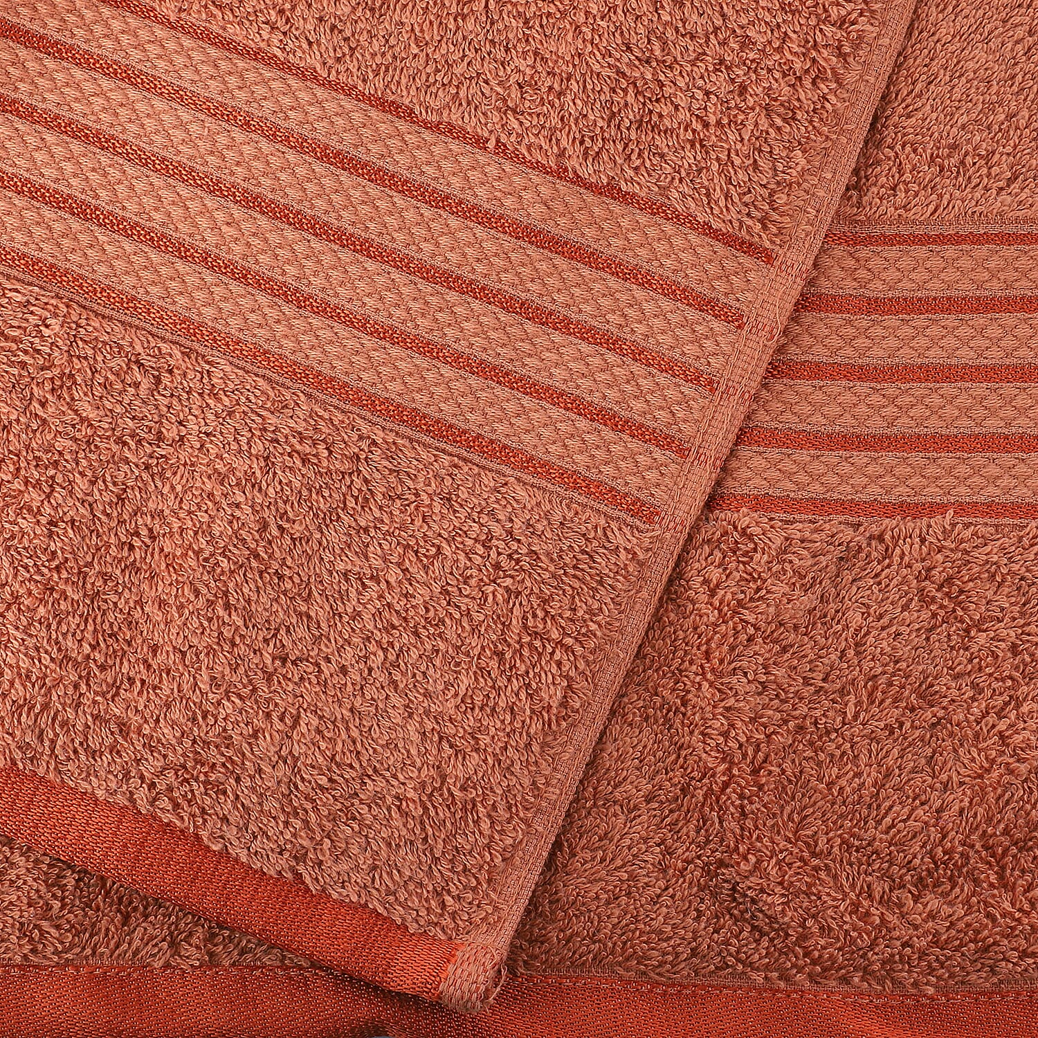 3 Piece Set - 100%Egyptian Cotton Bath Towel (Size 76x137Cm), Hand Towel (Size 41x71Cm) and  Face Towel (Size 30 Cm) - Brick