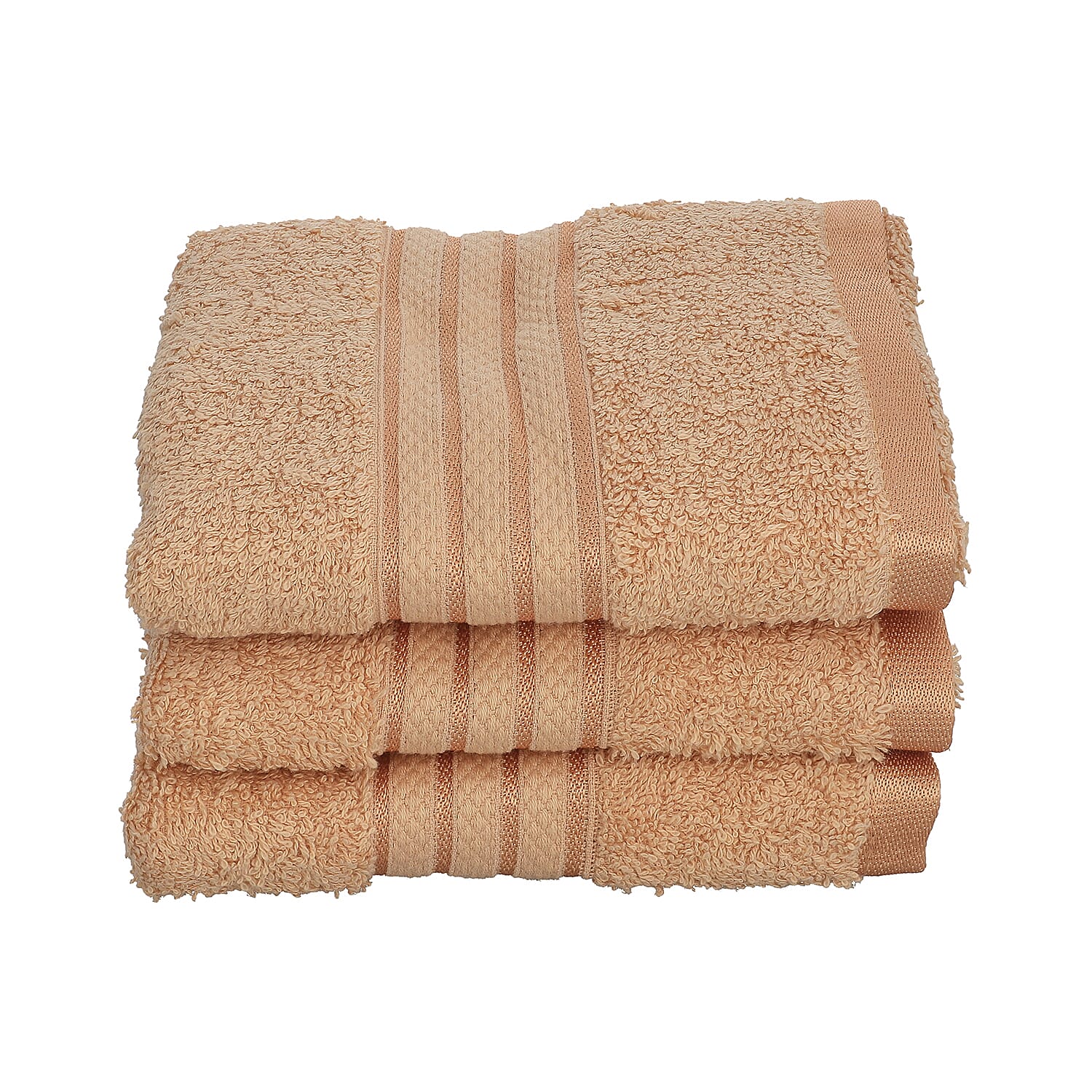 Set of 3 - 100%Egyptian Cotton Terry Hand Towel (Size:41x71Cm) - Beige