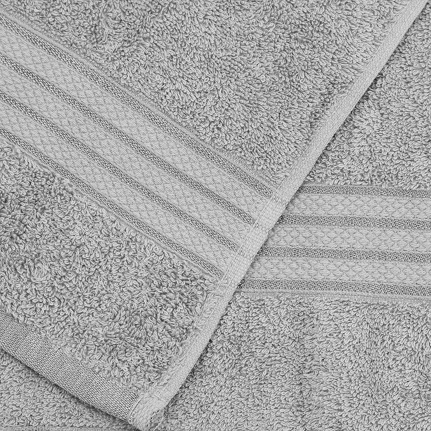 Set of 3 - 100%Egyptian Cotton Terry Hand Towel (Size:41x71Cm) - Silver Grey