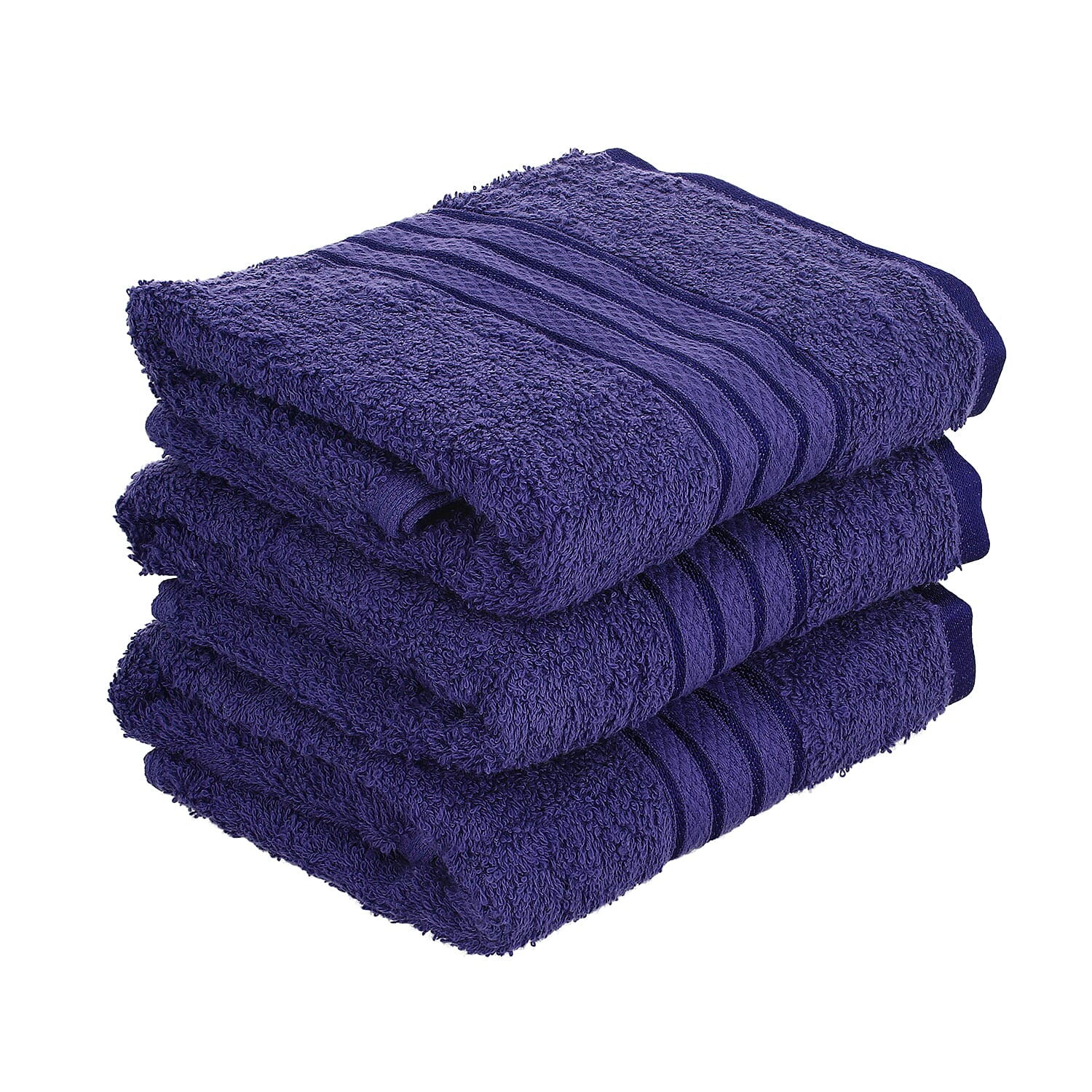 Set of 3 - 100% Egyptian Cotton Terry Hand Towel (Size 71x41Cm) - Navy