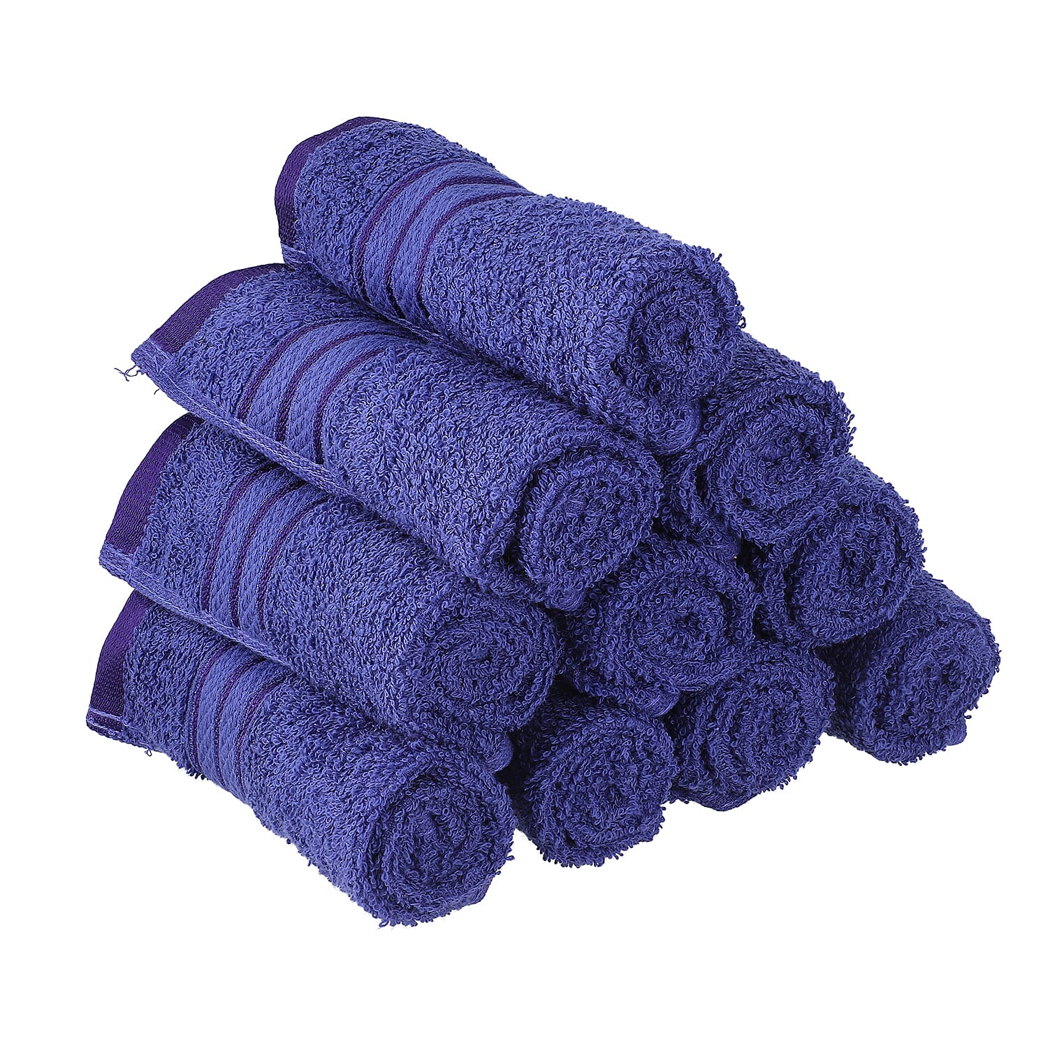 Set of 10 - 100% Egyptian Cotton Face Towel (Size 30 Cm) - Navy