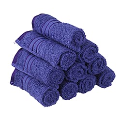 Set of 10 - 100%Egyptian Cotton Face Towel (Size:30x30Cm) - Navy