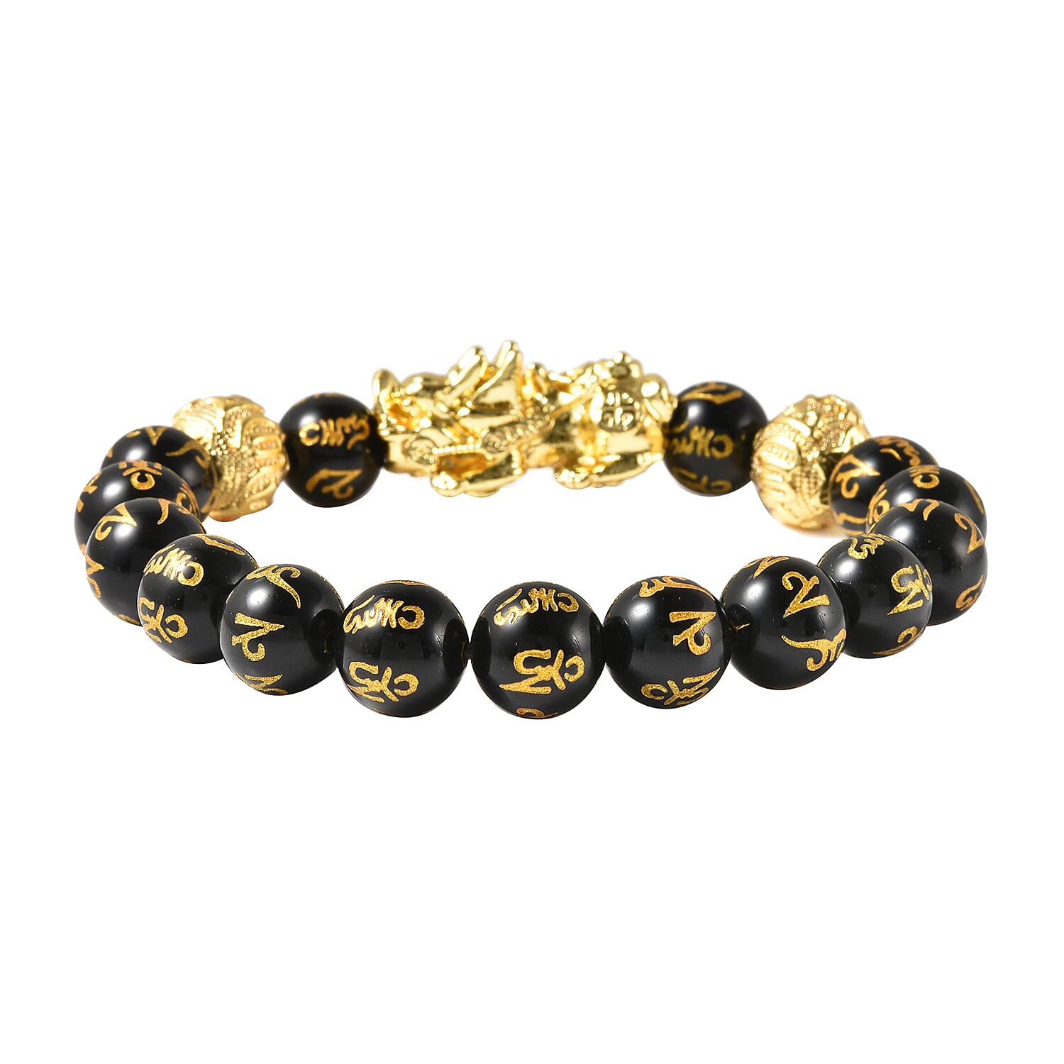 Feng Shui Black Obsidian Stretchable Bracelet (Size - 7.5)