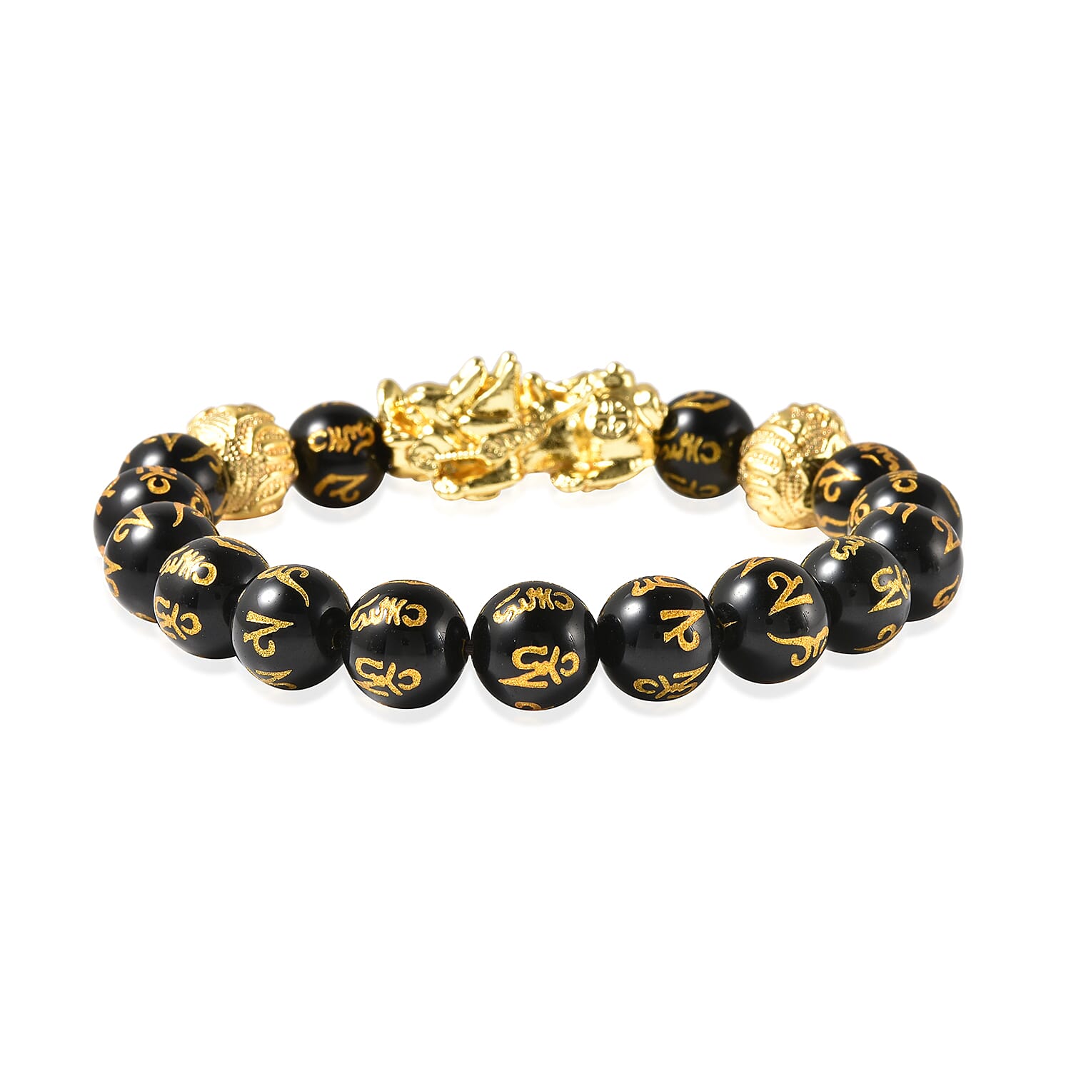 Feng Shui Black Obsidian Stretchable Bracelet (Size - 7.5)