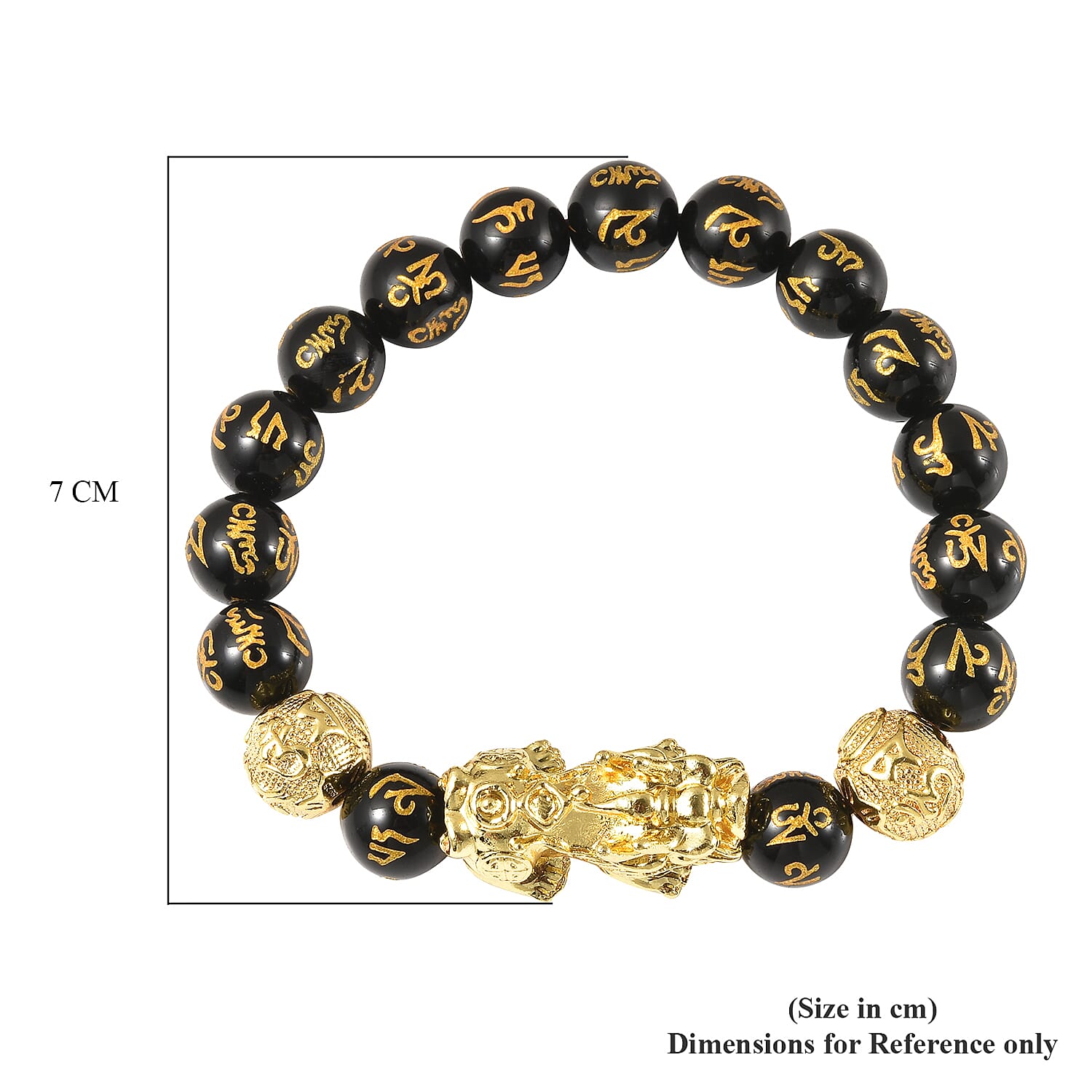 Feng Shui Black Obsidian Stretchable Bracelet (Size - 7.5)