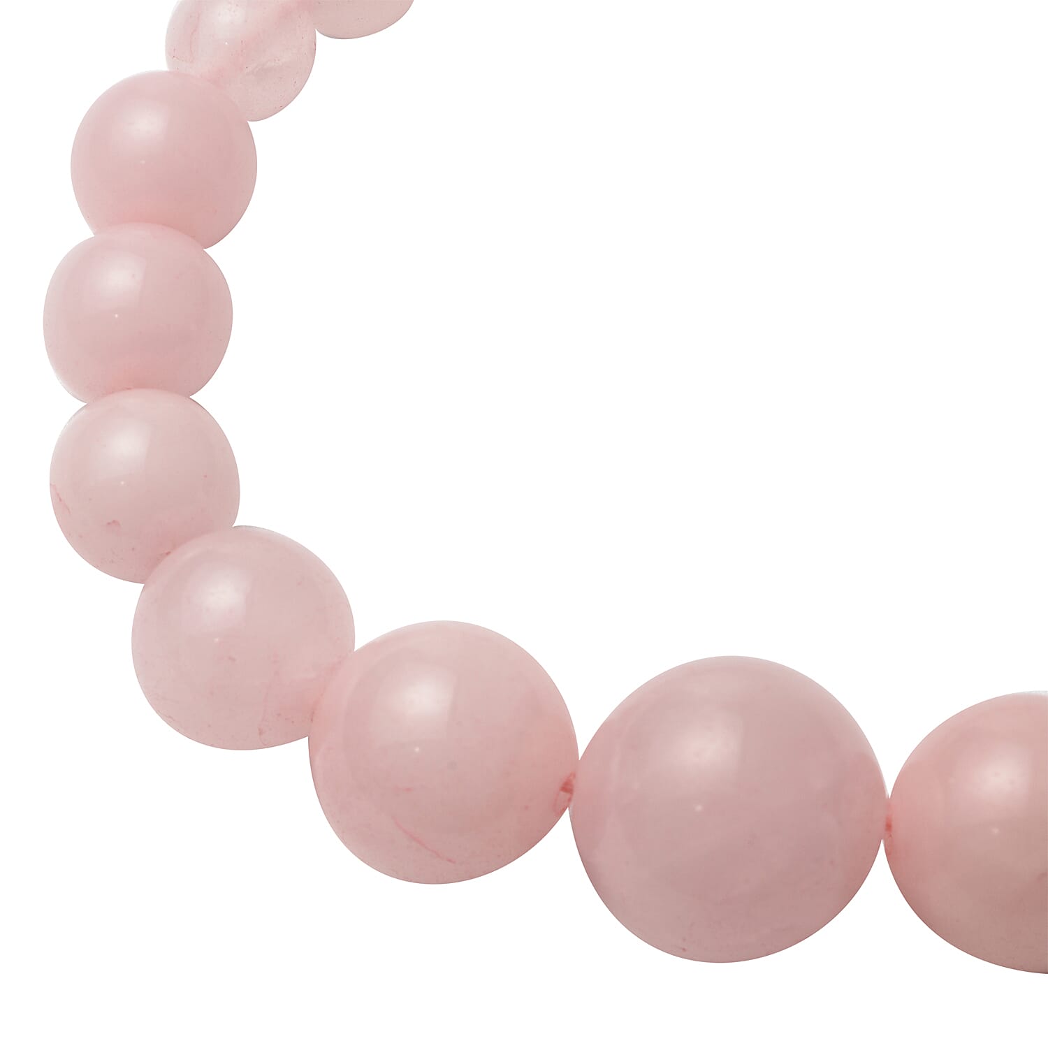 Rose Quartz Graduated Beads Necklace (Size 20) with Magnetic Lock in Sterling Silver 250.00 Ct