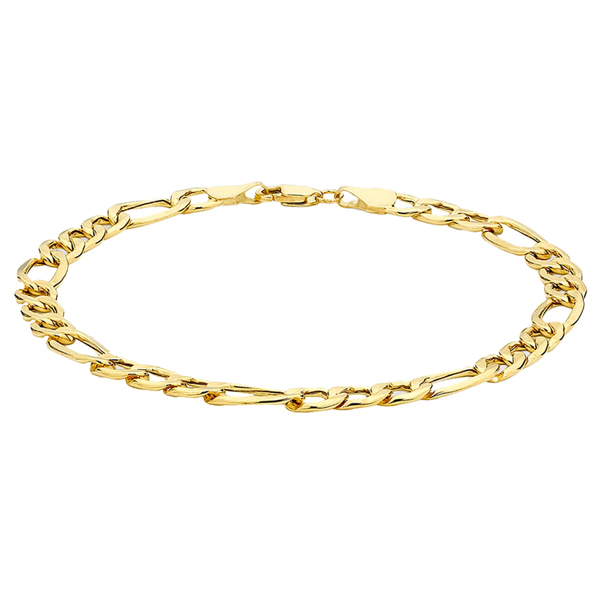 Hatton Garden Close Out Deal-9K Yellow Gold Figaro Bracelet (Size 8.25), with Spring Ring Clasp 2.5 grams