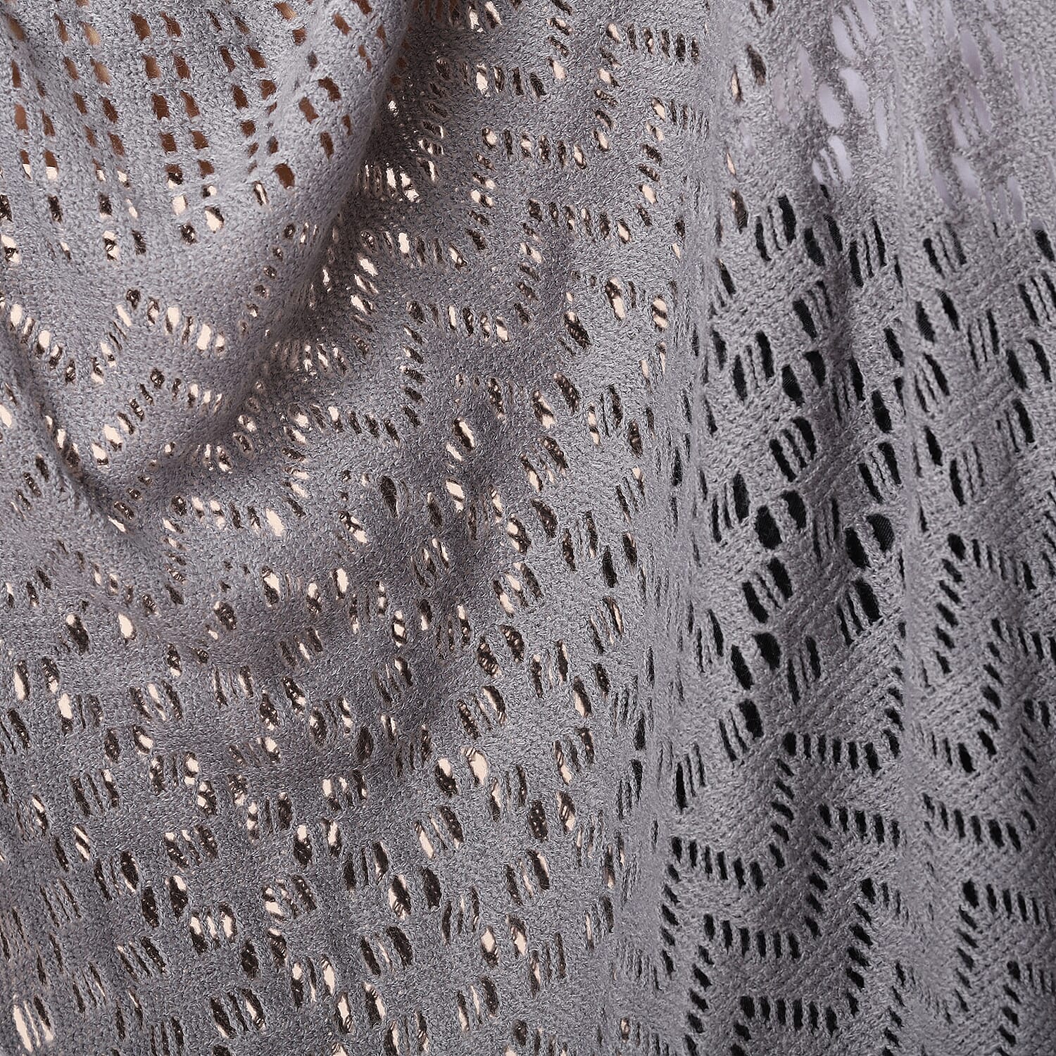 Knitted Kimono with Tassel Detailing Kimono - Gray