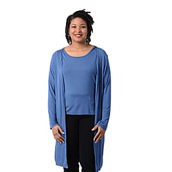 2 Piece Set - Matching Cardigan and Tank Top - Blue