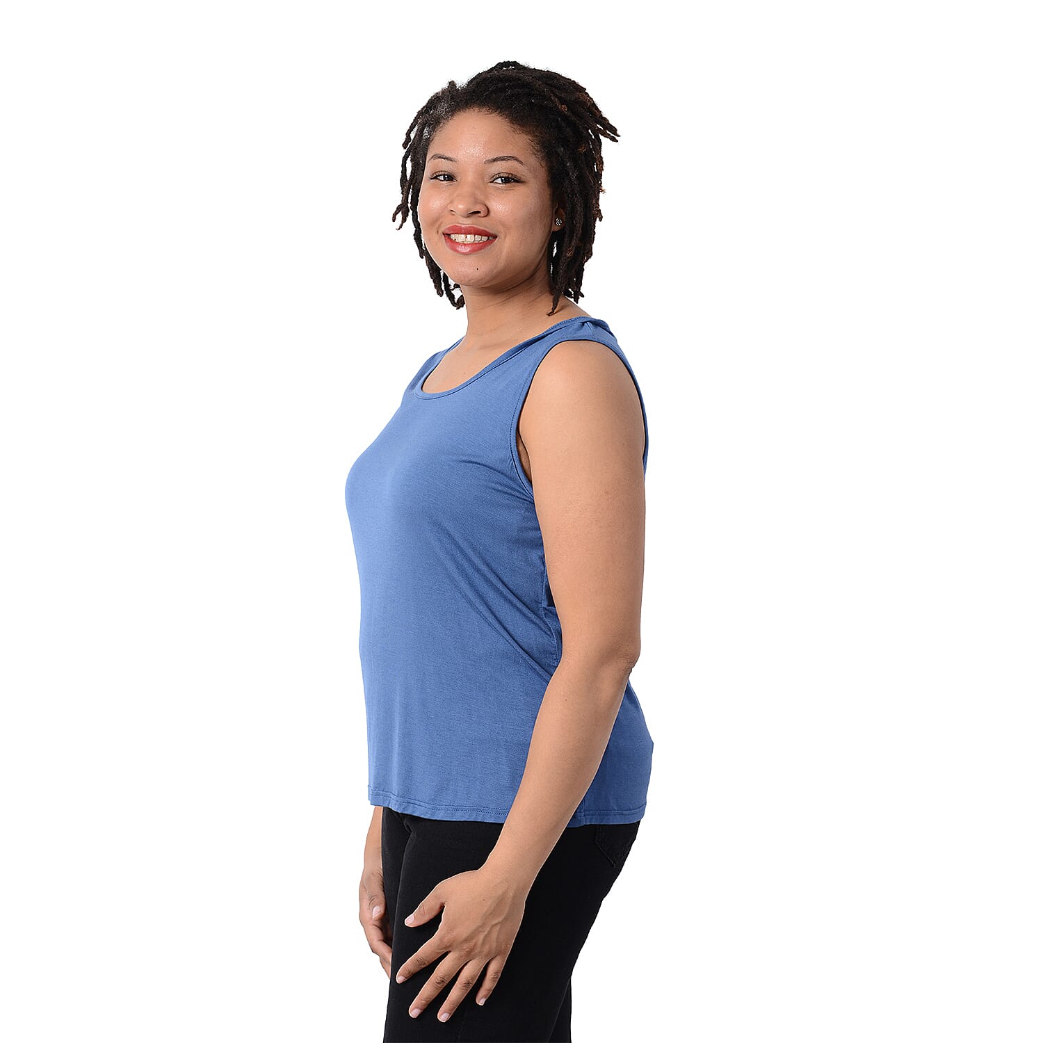 2 Piece Set - Matching Cardigan and Tank Top - Blue