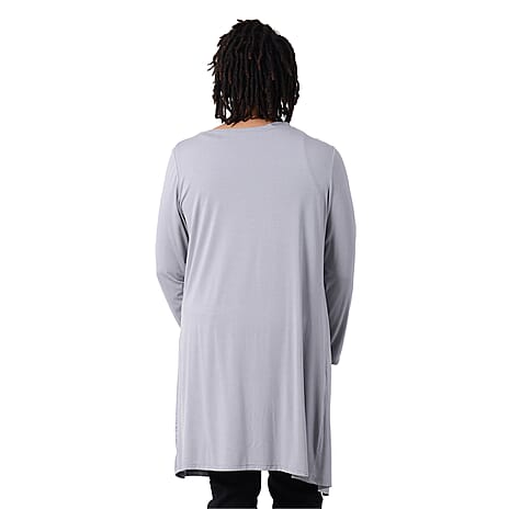 2 Piece Set - Matching Cardigan and Tank Top (Size M -Cardigan 88x 51cm) Top 50x58 Cm)- Grey