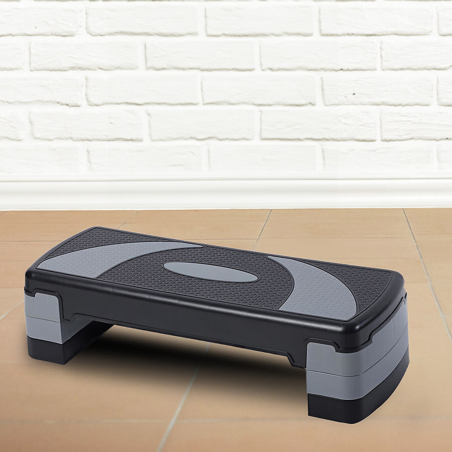 Fitness-Aerobic-Stepper-Board--Black-and-Grey