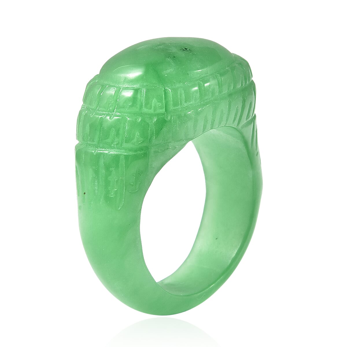 Carved Green Jade Ring 46.25 Ct.