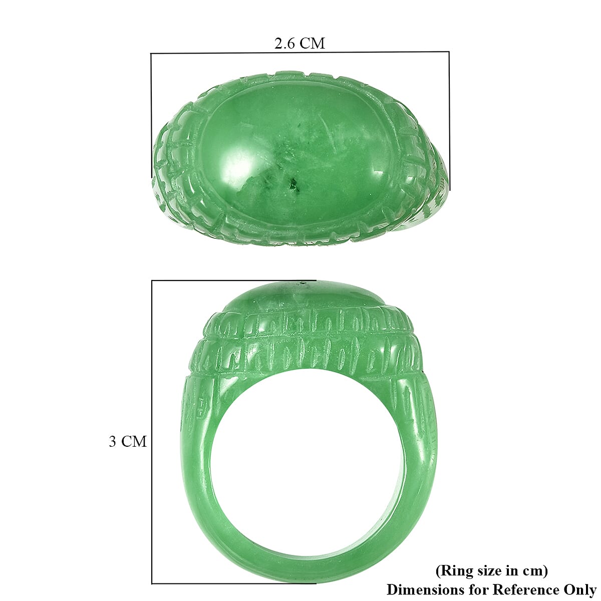 Carved Green Jade Ring 46.25 Ct.