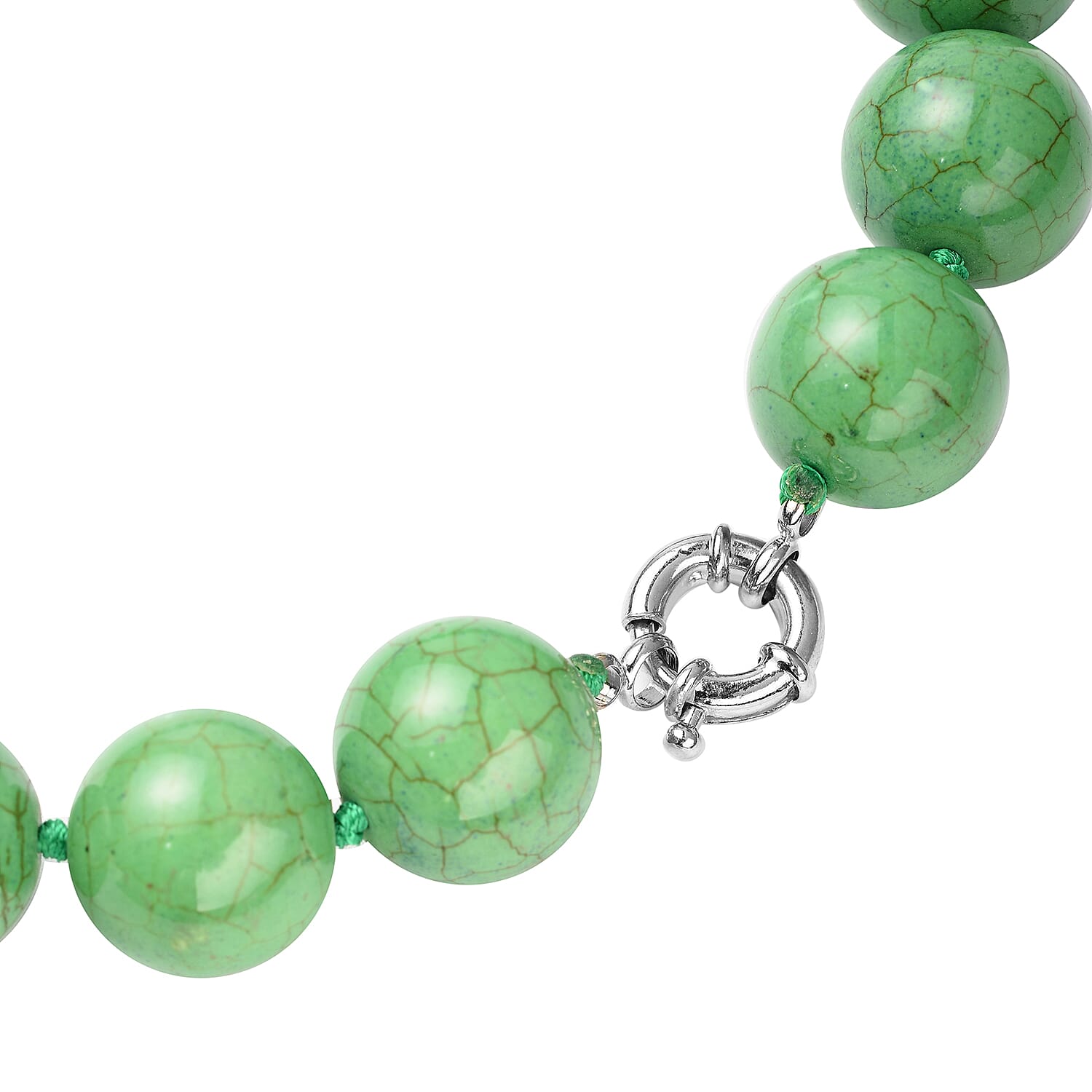 Green Howlite Beads Necklace (Size - 20) with Senorita Clasp 1078.00 Ct.