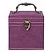 Purple Velvet 3 layer jewelry box with mirror vintage style handle and lock