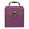 Purple Velvet 3 layer jewelry box with mirror vintage style handle and lock