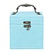 Teal Velvet 3 layer jewelry box with mirror vintage style handle and lock