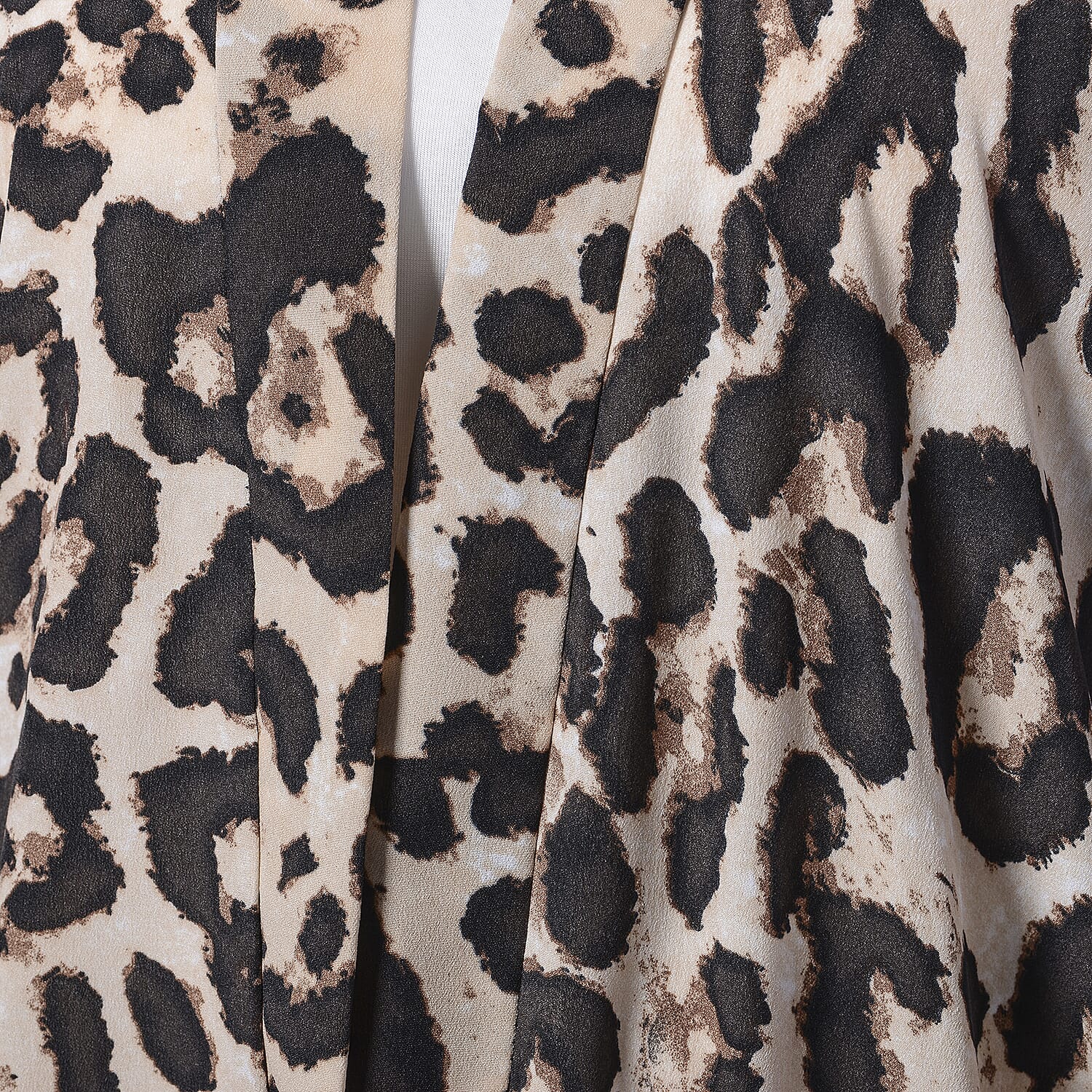 Beige Leopard Pattern Duster Long Kimono (Size upto 24)
