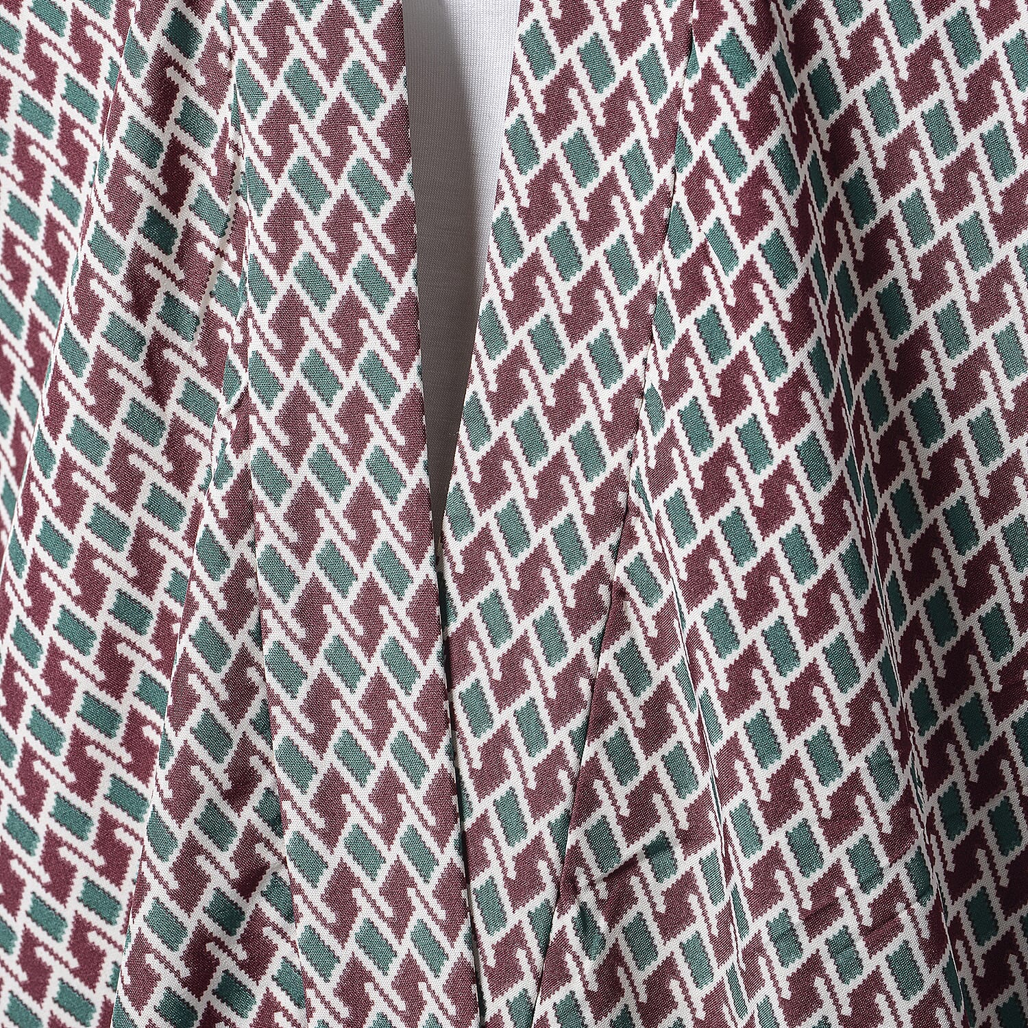 Brown and Green Pattern Duster Long Kimono (Size upto 24)