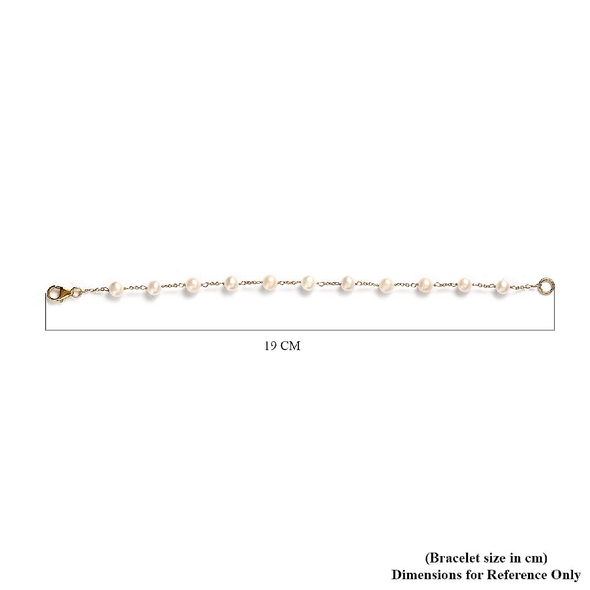 Freshwater Pearl Bracelet (Size 7.5) in 14k Yellow Gold Overlay Sterling Silver