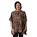 Leopard Print Blouse with Open Shoulder Design in Brown (Free Size / Length72 cm)