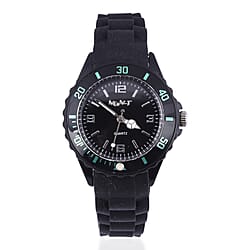 NeonT Unisex Watch with Black Dial and Silicone Strap
