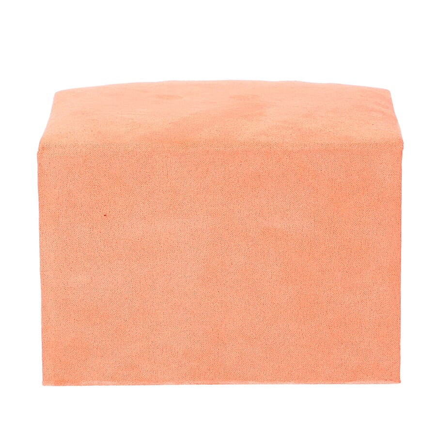 3 Layer Velvet Jewellery Box with Mirror and 2 Removable Drawer (Size 15x12x11Cm) - Orange