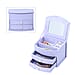 3 layer Fan-shape velvet jewelry box with mirror and 2 removable drawers