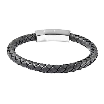 https://tjcuk.sirv.com/Products/62/9/6298391/Grey-Genuine-Leather-Bracelet-Size-with-Magnetic-Lock-in-Silver-Tone_6298391_1.jpg?w=342&h=342