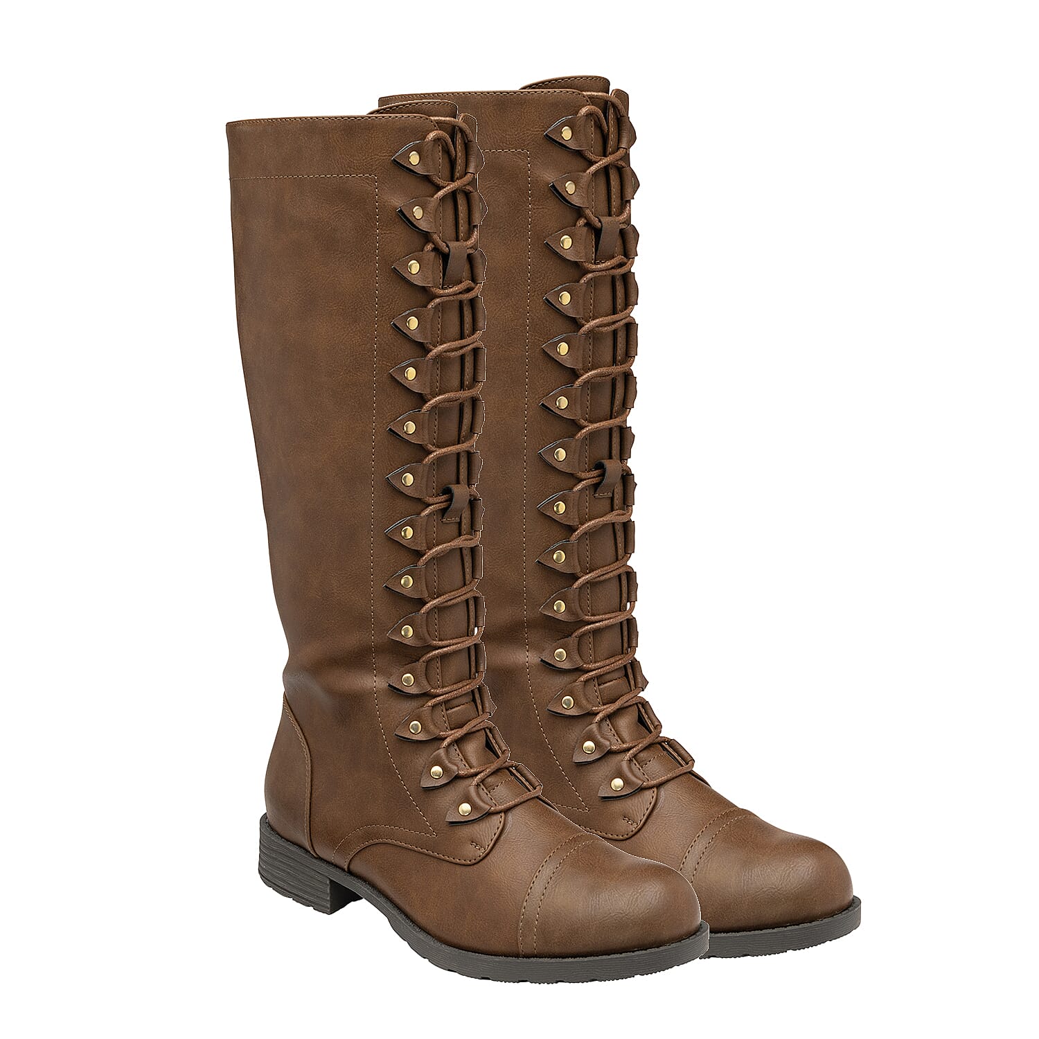 Lotus Tallulah Lace-Up Women's Knee-High Boots - Black