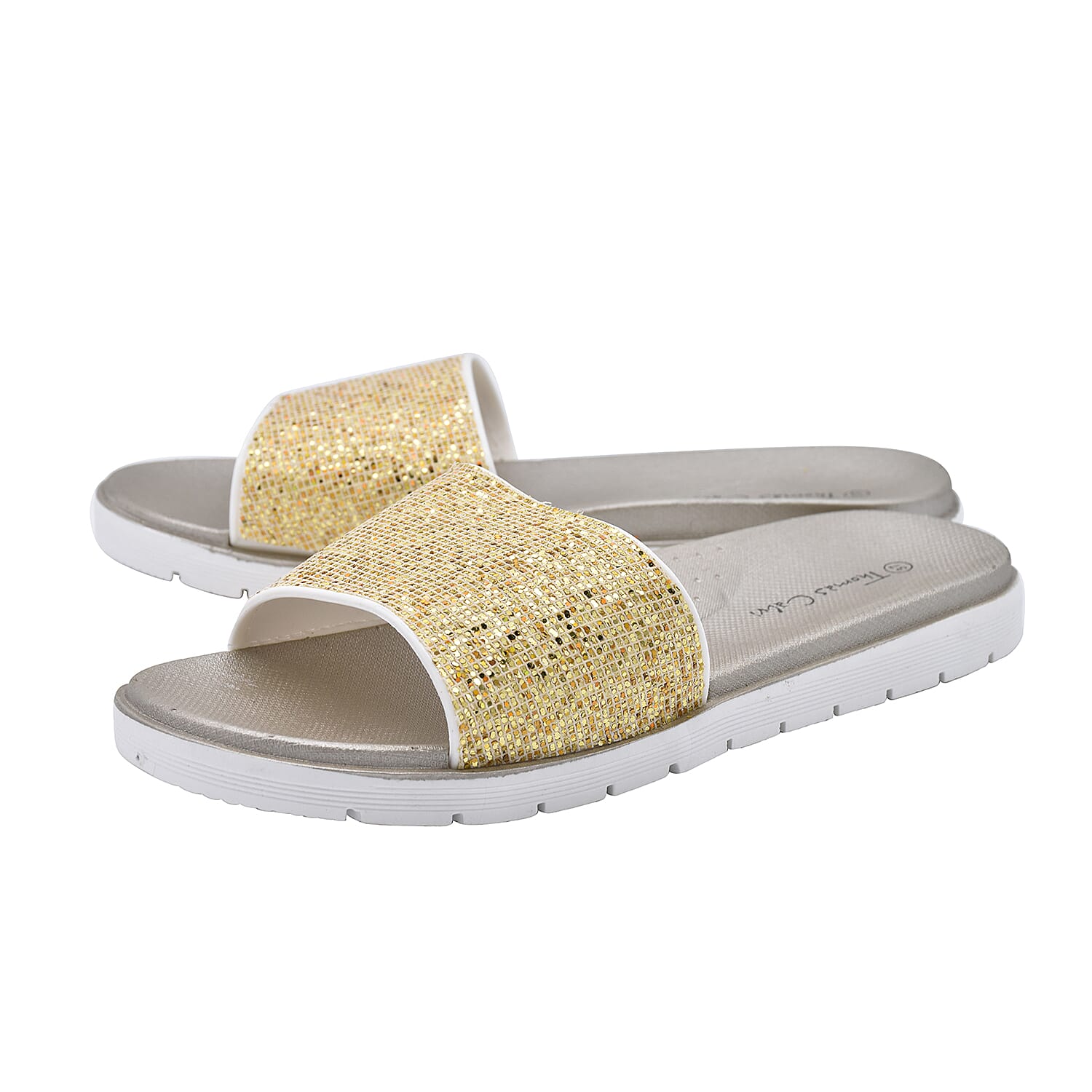 Thomas Calvi Slider Flip Flops in Golden Colour (Size 4)