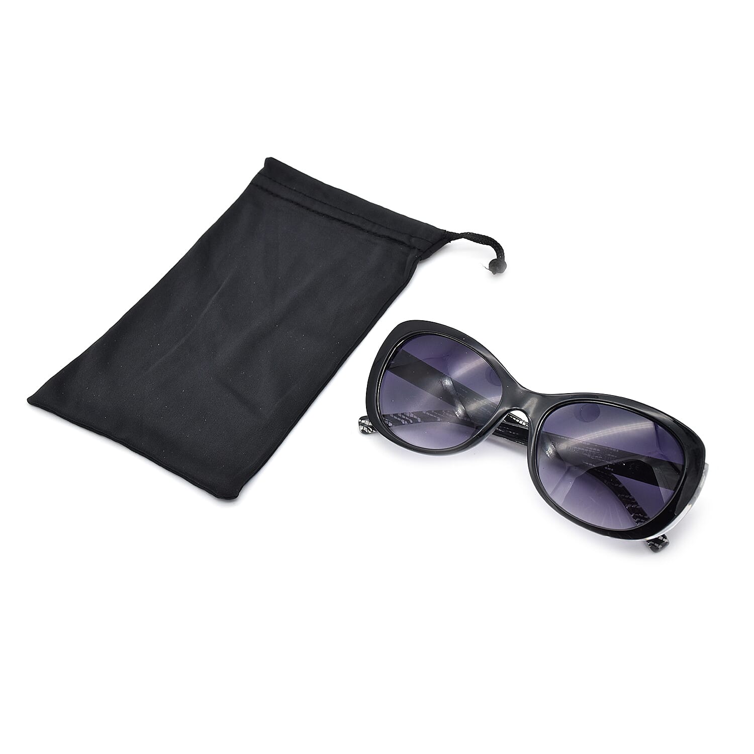 Eyecatcher Black Sunglasses with Graduated Black Tint Finish Lenses