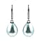 White Shell Pearl Solitaire Drop Earrings in Platinum Plated Sterling Silver