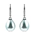 White Shell Pearl Solitaire Drop Earrings in Platinum Plated Sterling Silver