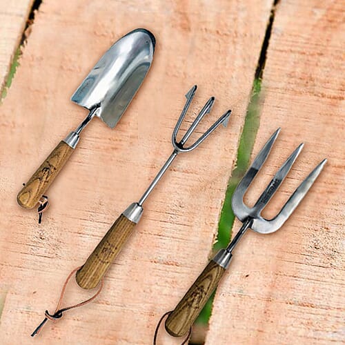 Jardin de France Set of Three Gardening Tools in Stainless Steel