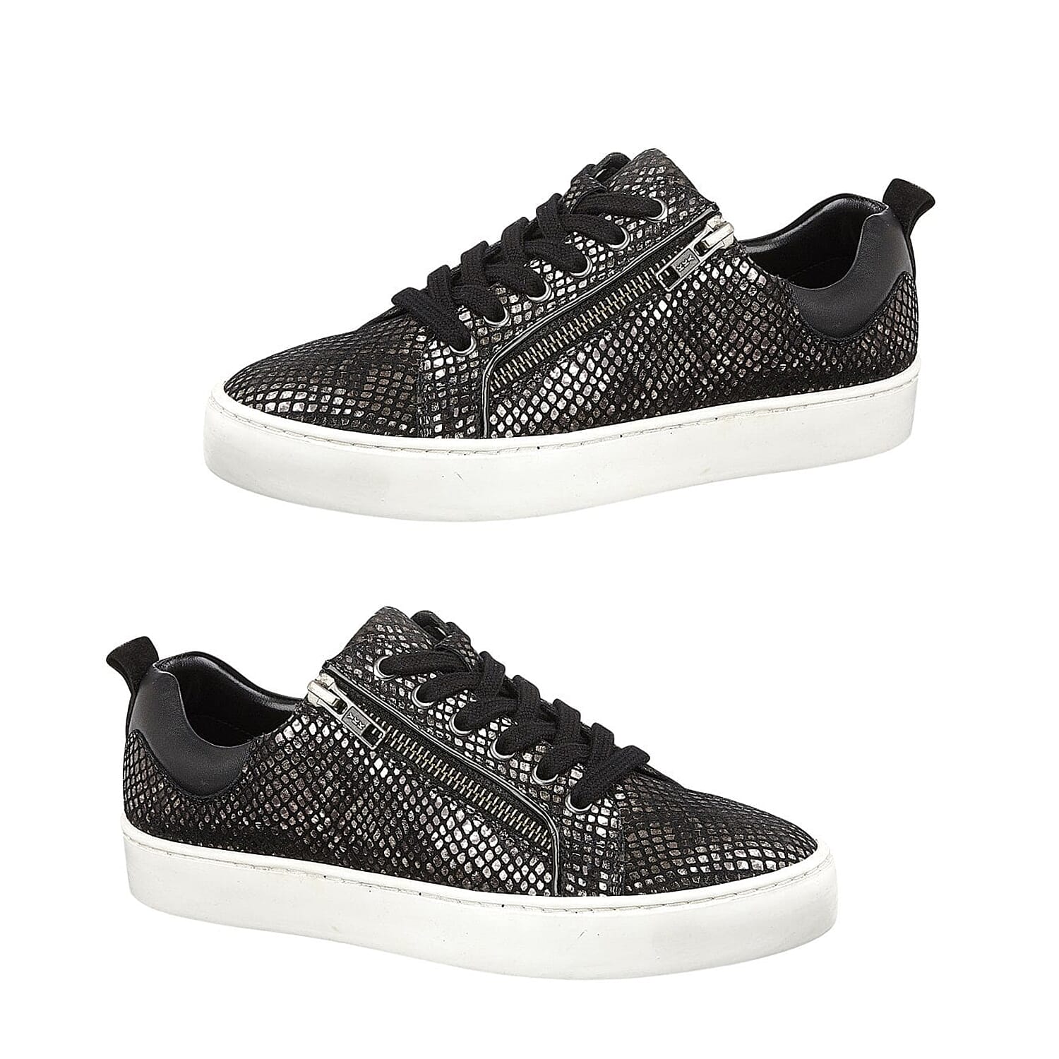 Lotus Stressless Snazzy Leather Shoes with Zip Details (Size 3) - Black