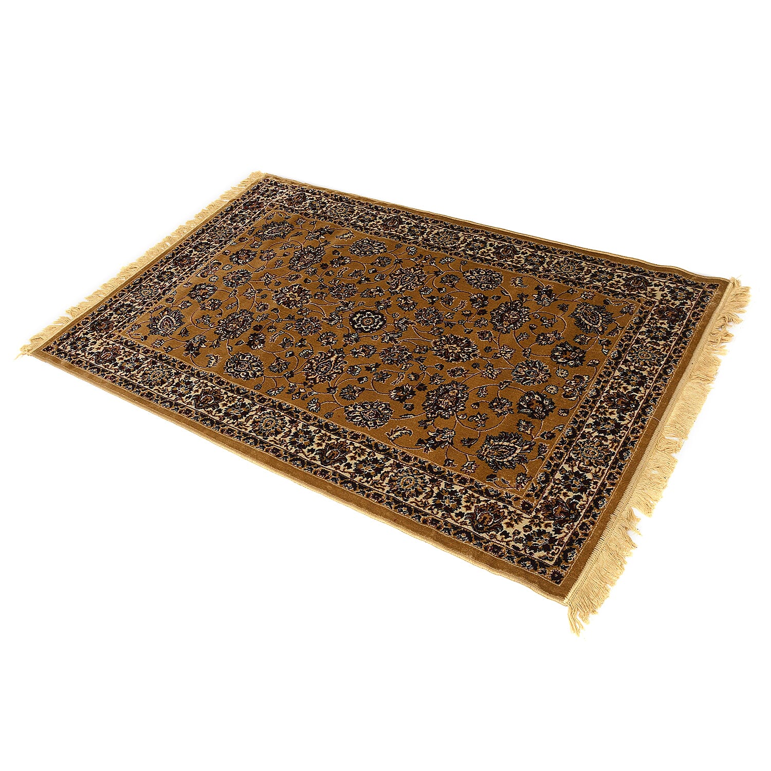 Traditional Floral Pattern Carpet (Size 120x180 Cm) - Gold