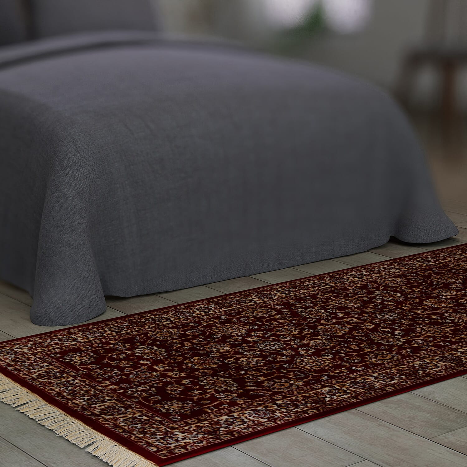 Traditional Persian Pattern Carpet (Size 66x180 Cm) - Red & Gold