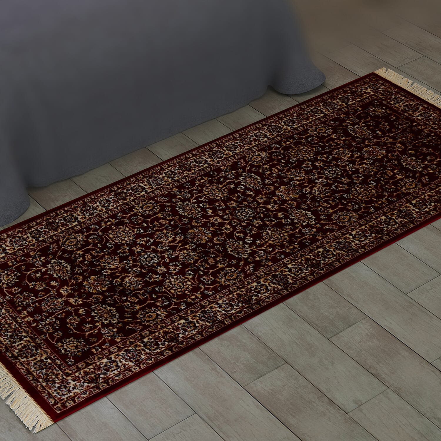 Traditional Persian Pattern Carpet (Size 66x180 Cm) - Red & Gold
