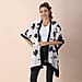 JOVIE Chiffon Floral Embroidery kimono - White and Black