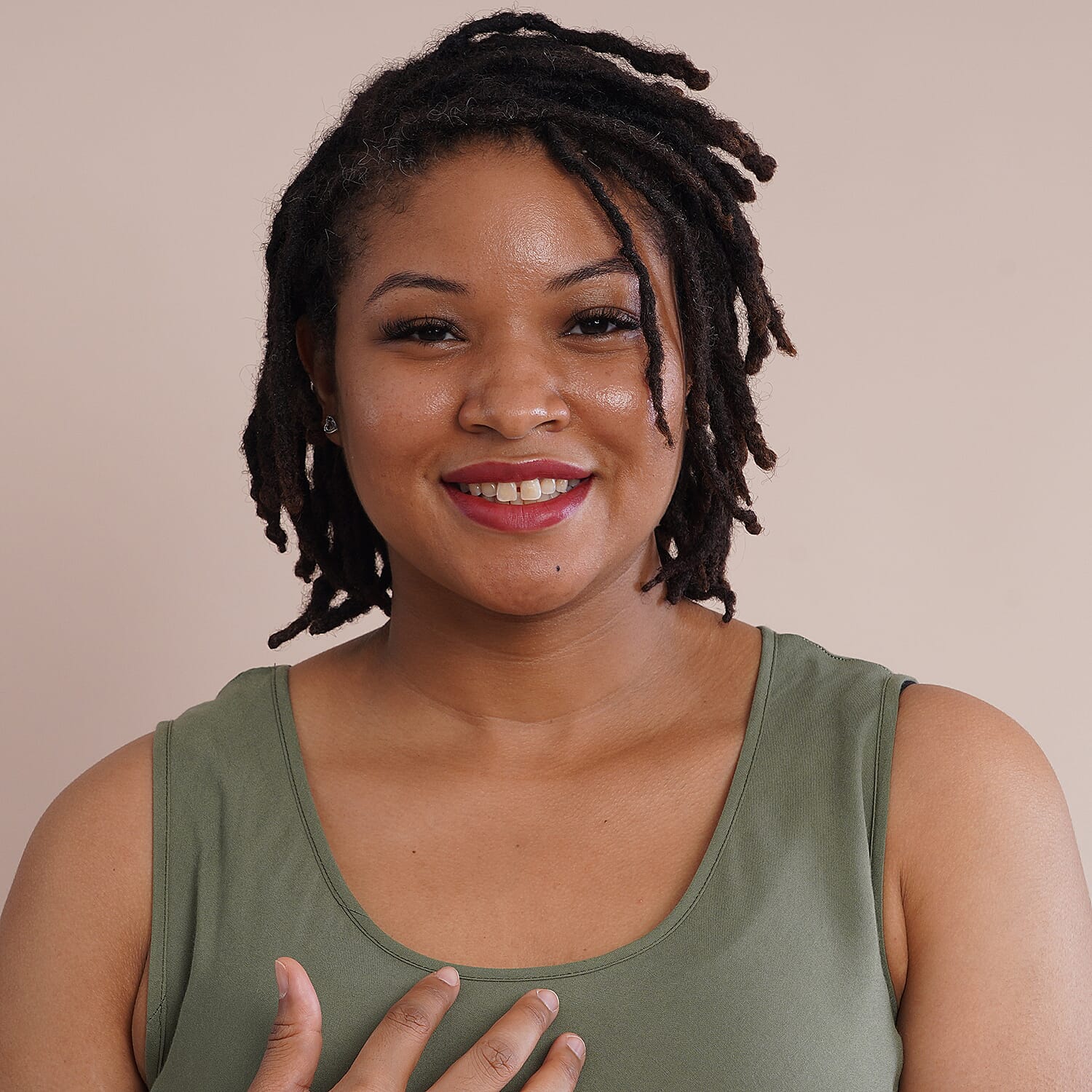 JOVIE 100% Viscose Solid Sleeveless Dress (Size 60x112Cm) - Green