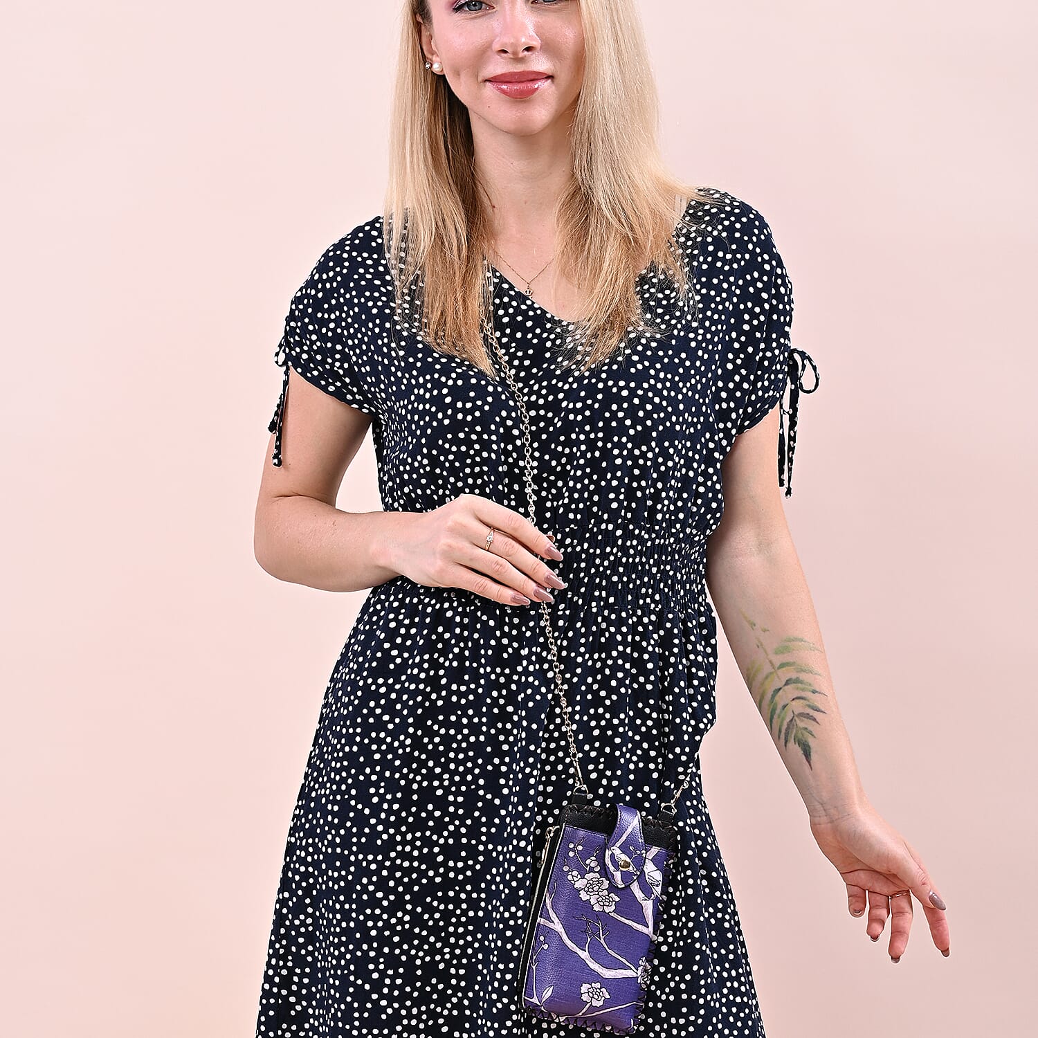 Stylish & Classy Ethnic Pattern Cell Phone Bag with Shoulder Strap (Size 18x10.5 cm) - Blue