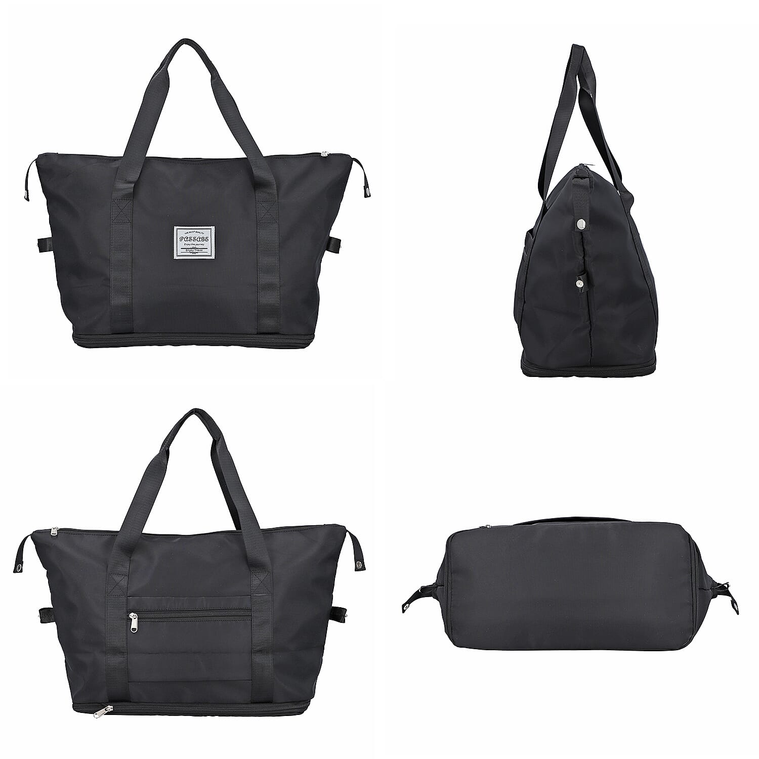 Black Nylon Travel Bag Wall Nylon Lining Polyester