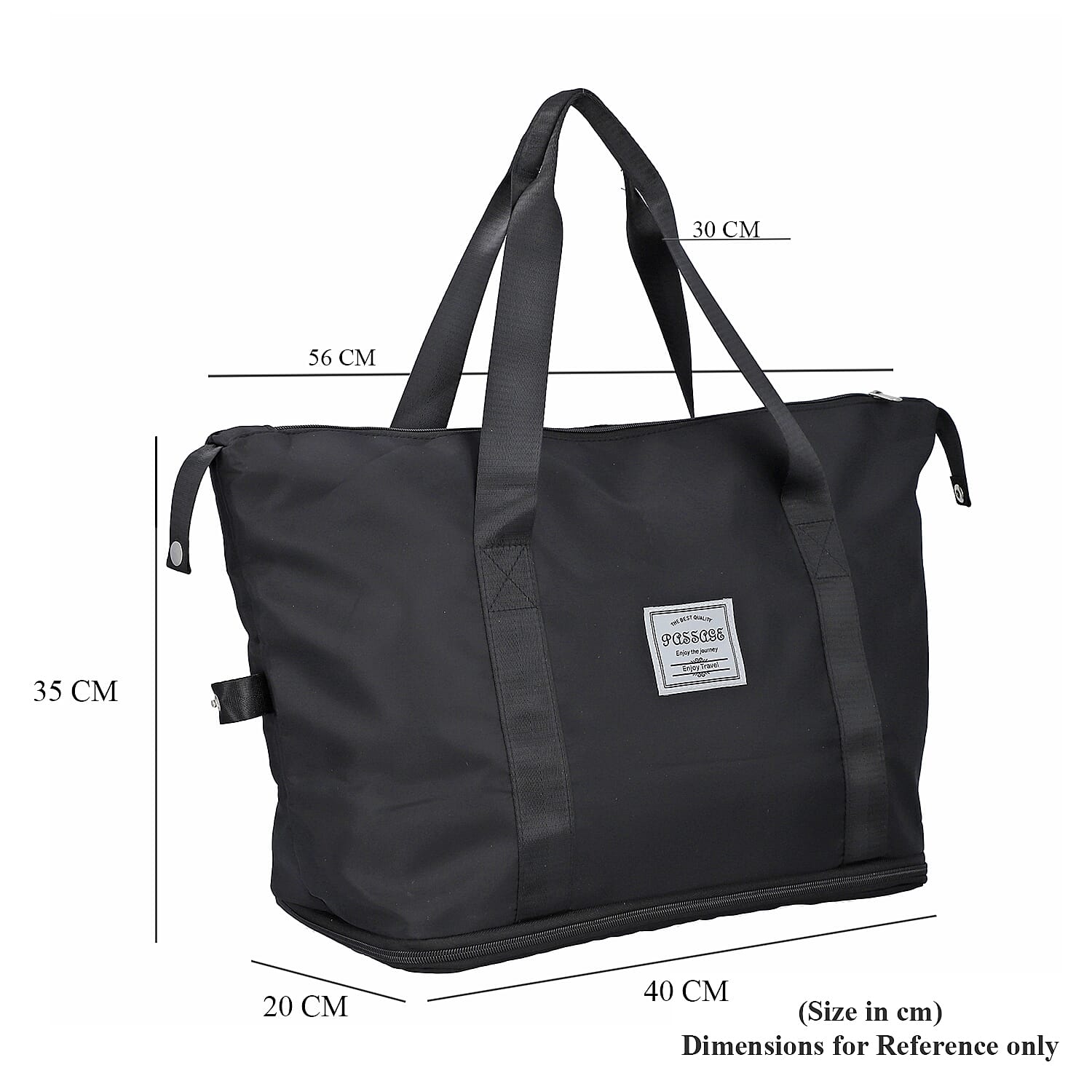 Black Nylon Travel Bag Wall Nylon Lining Polyester