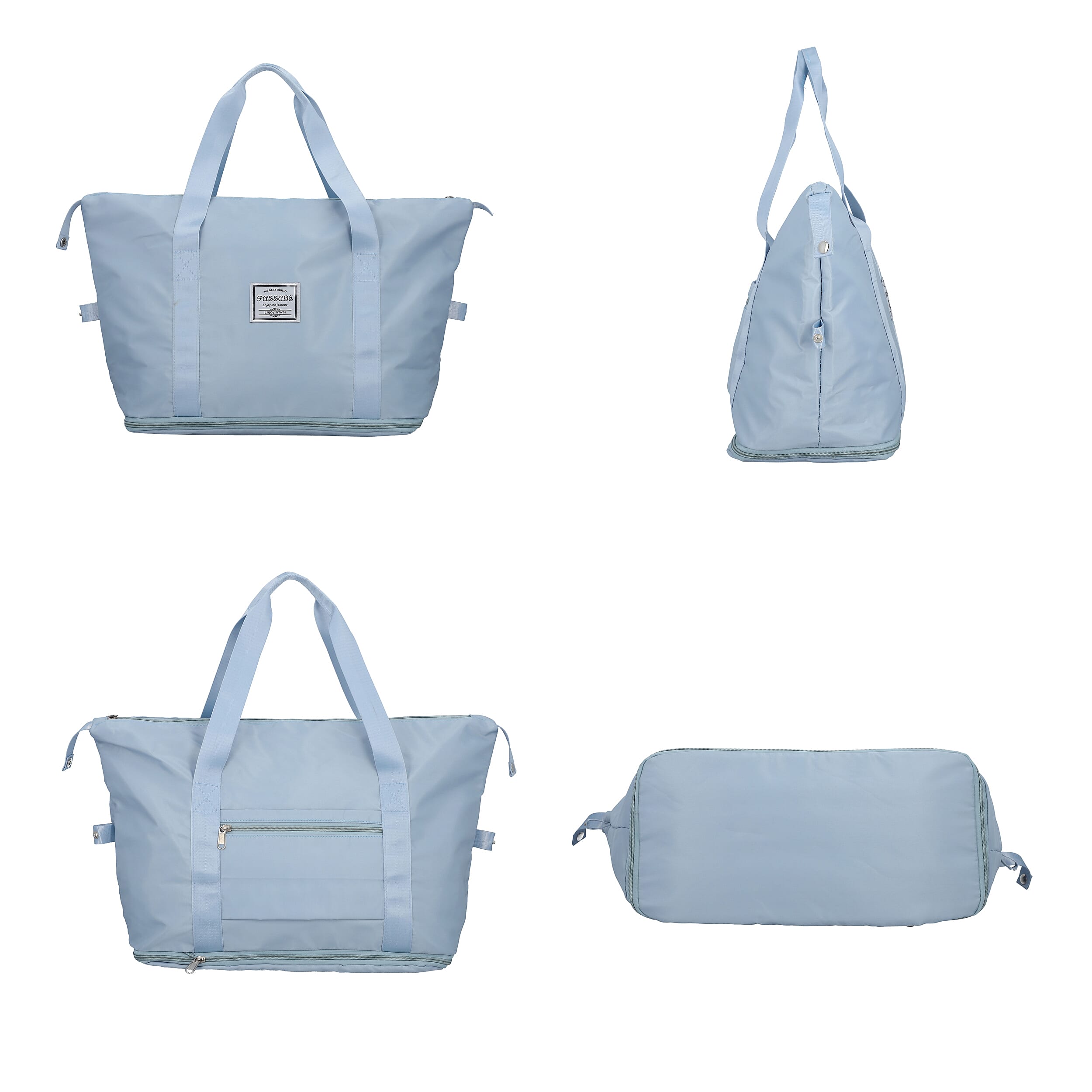 Passage Travel Bag with Zipper Closure and Handle Drop (Size 56x40x20x35 Cm) - Light Blue
