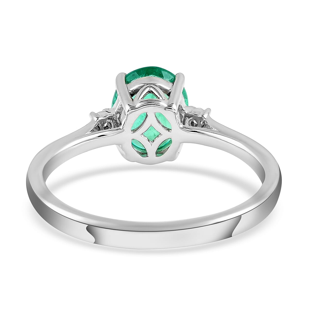 Certified and Appraised RHAPSODY 950 Platinum AAAA Colombian Emerald and Diamond VS EF Solitaire Ring Platinum 4.39 grams, 1.40 Ct