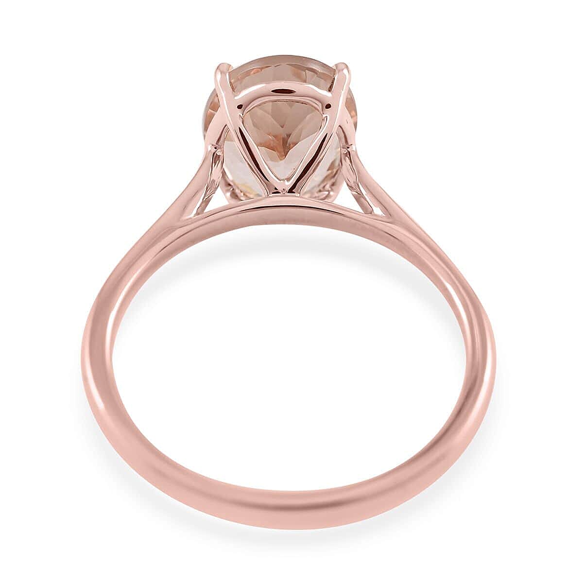 Certified and Appraised 14K Rose Gold AAA Marropino Morganite Ring Gold 2.15 grams, 2.60 Ct