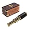 Handcrafted Fully Functional Telescope with Leather Stitched and Wooden Gift Box - Brown