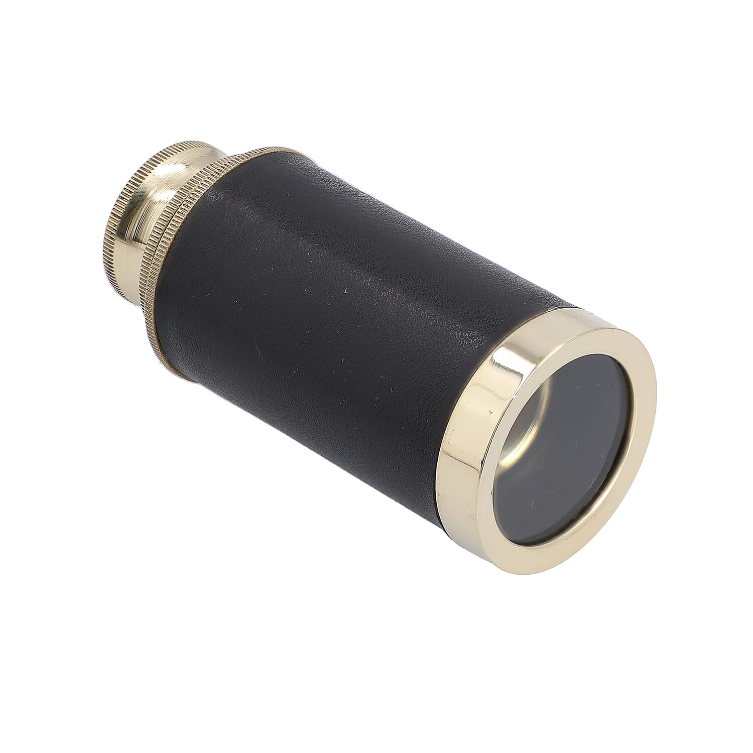 Handcrafted Fully Functional Telescope with Leather Stitched and Wooden Gift Box (Size 15x2 Cm) - Brown